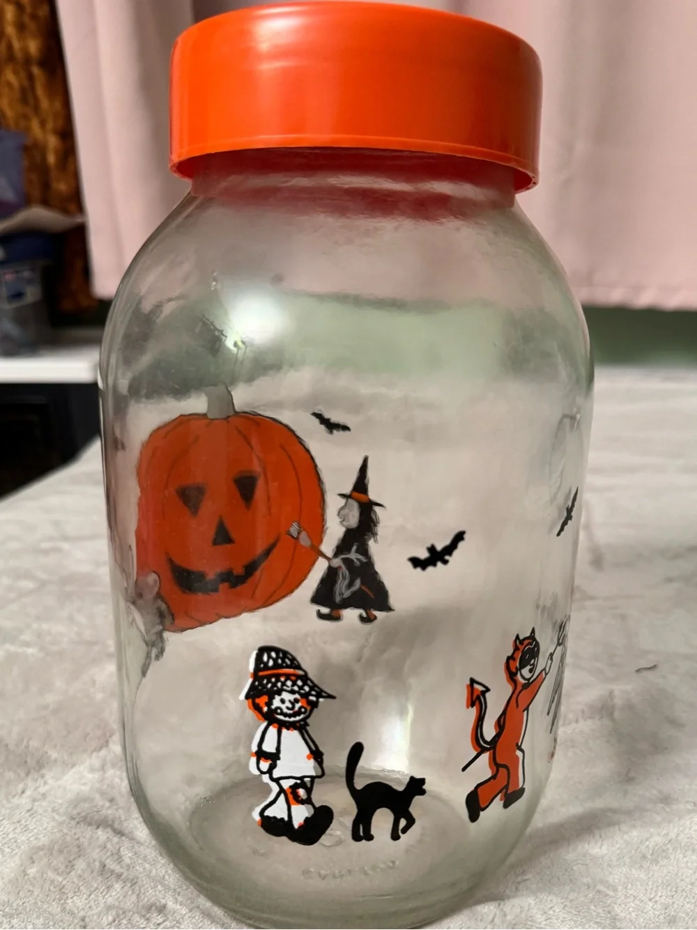 Rare Vintage 1980s Carlton Glass Halloween Jar - 3 Liter